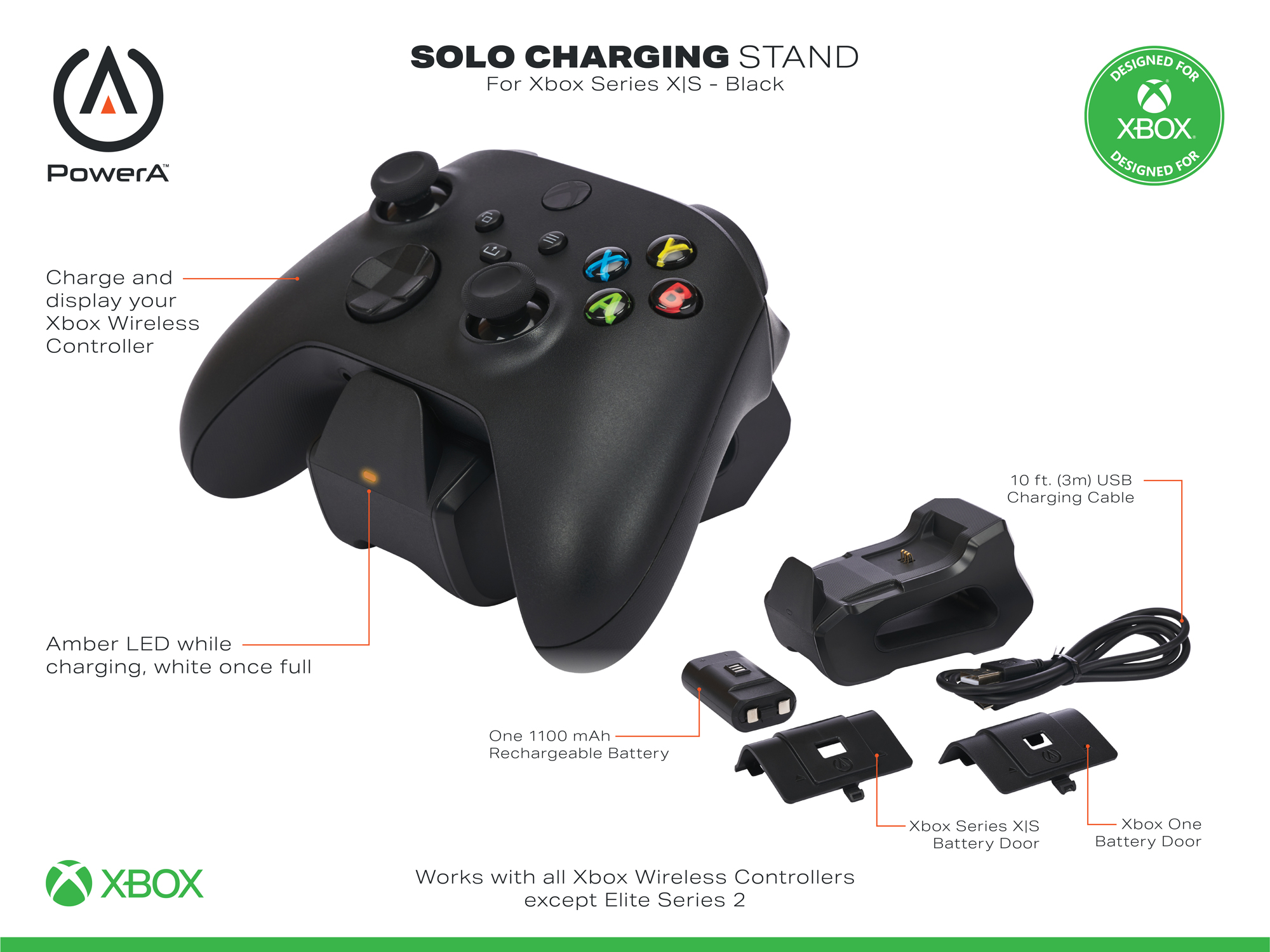 PowerA Solo Charging Stand for Xbox Series X|S - Black photo 2