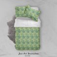 thumbnail image 2 of 3D dibujado a mano patrón floral verde funda de edredón juego de ropa de cama funda nórdica, 2 of 3