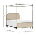 thumbnail image 3 of Hillsdale Furniture McArthur Metal Upholstered Canopy Queen Bed, Bronze with Linen, 3 of 13