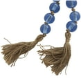 thumbnail image 4 of DecMode Handmade Round Blue Glass Garland with Tassel with Knotted Brown Jute, 4 of 17