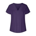 thumbnail image 4 of Raeneomay Casual Plus Size Tunics Tops Women's Summer Casual V-Neck Short Sleeved T-Shirt Lace Printed Top T-Shirt Short Sleeved V-Neck Top/Shirt, 4 of 6