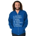 thumbnail image 3 of Bored Football Sport Schedule Men's Big & Tall Graphic Zip Up Hoodie Brisco Brands 5X, 3 of 6