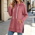 thumbnail image 5 of COMVALUE Womens Warmy Sweatshirt Oversized Hoodie Dress with Pockets | shirt dresses for women 2026 women's fashion hoodies & sweatshirts lightweight hoodies for women (Watermelon Red, 3XL), 5 of 6