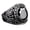 Black 8, variant on Ring Punk Oval Shape Rhinestone Inlaid Punk Classic Ring for Party