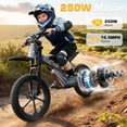 thumbnail image 3 of TOKTOO 36V Kids Electric Dirt Bike, 15.5 MPH High-Speed Electric Motorcycle, 16" Inflatable Tires, 400W Motor, Black Ride on Dirt Bike for Kids Aged 6-12, 3 of 9