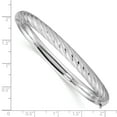 thumbnail image 2 of 14K White Gold Plated Textured Diamond Cut Twisted Bangle Bracelet, 2 of 5