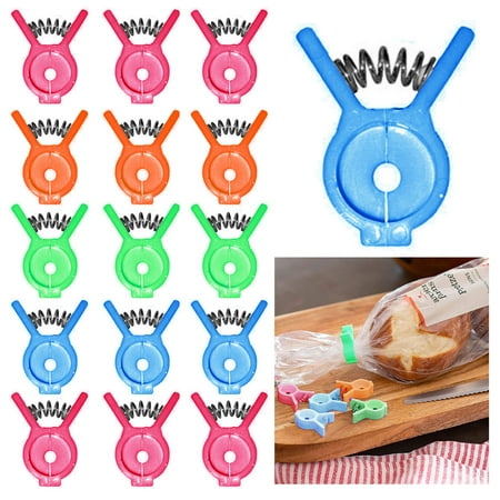 

16 Multi Purpose Bag Clips Chip Bread Bagel Snack Food Storage Sealing Bag Clamp