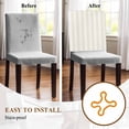 thumbnail image 5 of Cream and Chair Covers Set of 6 White Striped Geometric Chair Back Covers Stretch Removable Washable Slipcovers Protector for Dining Room Kitchen Party Decor, 5 of 5