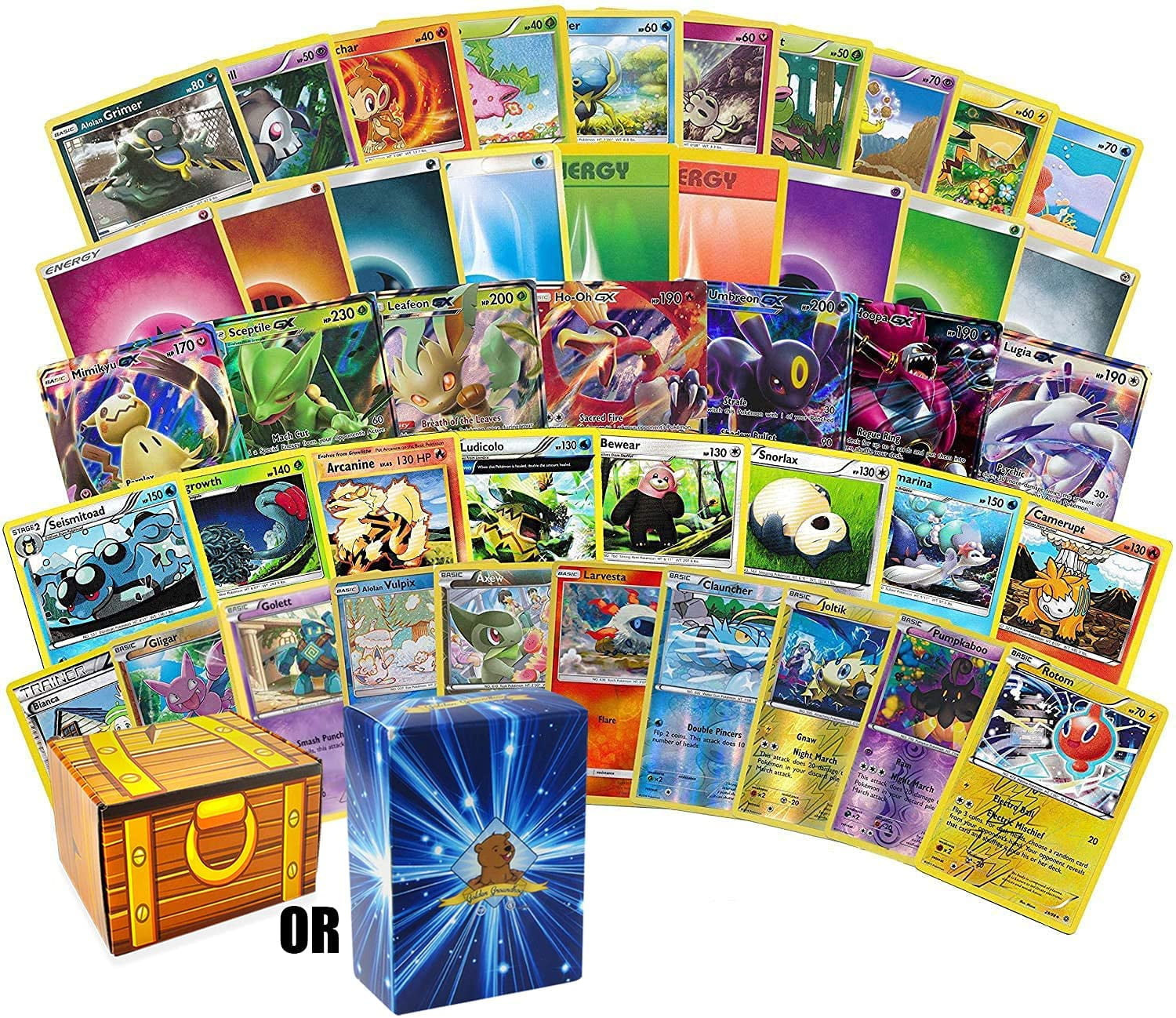 No Energies +Bonus Cards Holos Job lot of 200 Cards-GX/EX/V 200 Pokemon Cards 