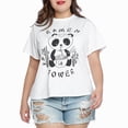 thumbnail image 1 of Camiseta blanca de gran tamaño Macarena con gráfico de panda manga corta mujer adolescente 3XL, 1 of 8