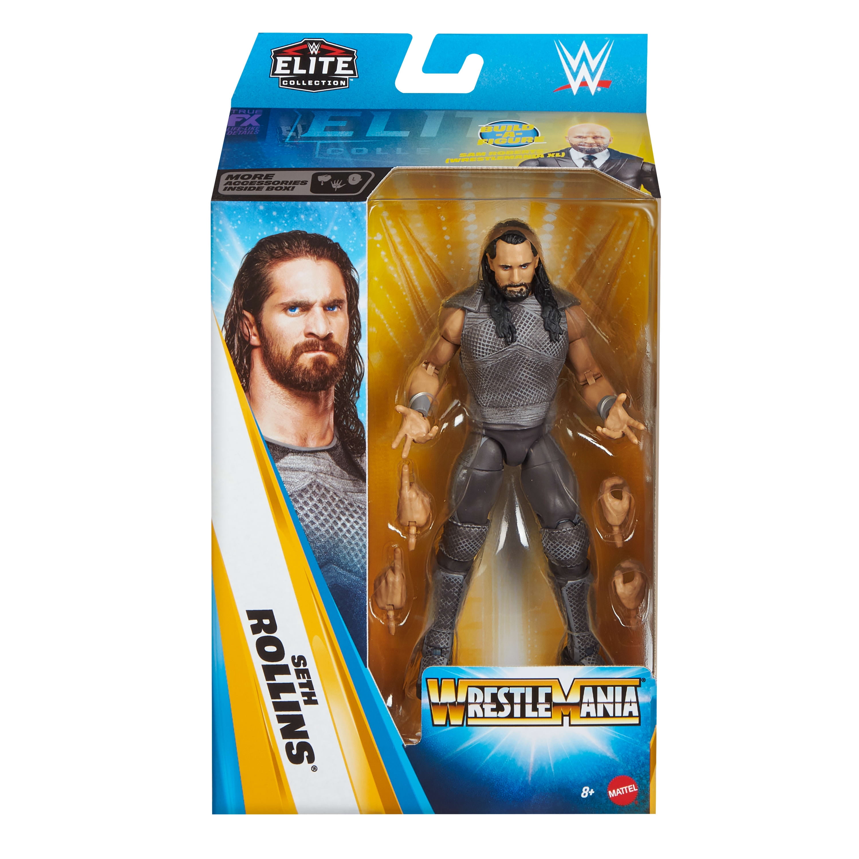 WWE Elite Collection Premium Live Event Seth Rollins Action Figure Set, WrestleMania Collectible