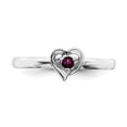 thumbnail image 4 of 925 Sterling Silver Stackable Expressions Rhodolite Garnet Heart Ring Size: 10; for Adults and Teens; for Women and Men, 4 of 5