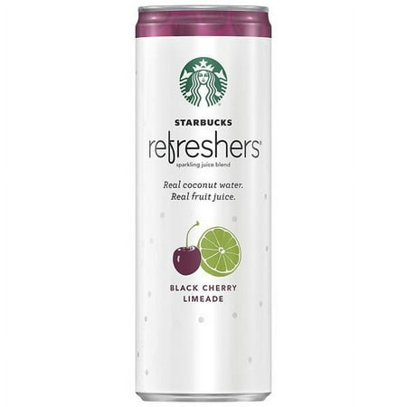 Starbucks Refreshers Black Cherry Limeade Drink 12 oz Cans - Pack of 12