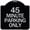 Black & Silver, variant on SignMission A-DES-RW-1818-24417 18 x 18 in. Designer Series Sign - 45 Minute Parking, Red & White