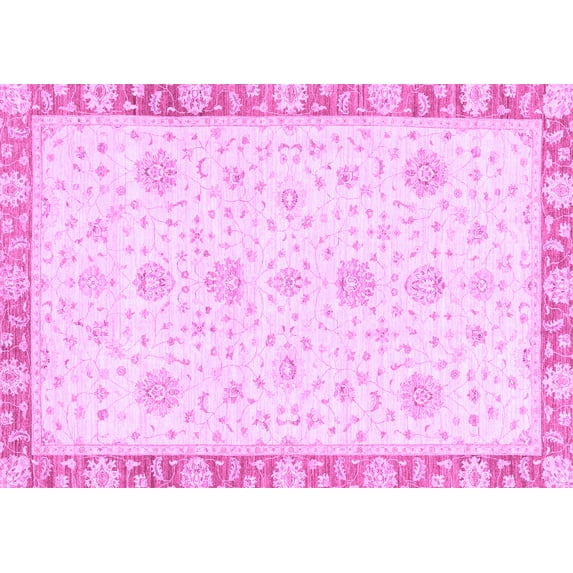 Ahgly Company Indoor Rectangle Oriental Purple Traditional Area Rugs, 7' x 10'