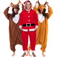 thumbnail image 2 of Adult Christmas Women Men Onesie Funny Kigurumis Unisex Cartoon Pajamas Polar Fleece Jumpsuit Sleepwear Halloween Gift, 2 of 4