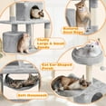 thumbnail image 4 of HYJY 62.2inches Cat Tree Cat Towers Cat Condo with Platform & Hammock, Scratching Posts for Kittens Pet Play House with Plush Perch for Indoor Activity Relaxing, 4 of 18