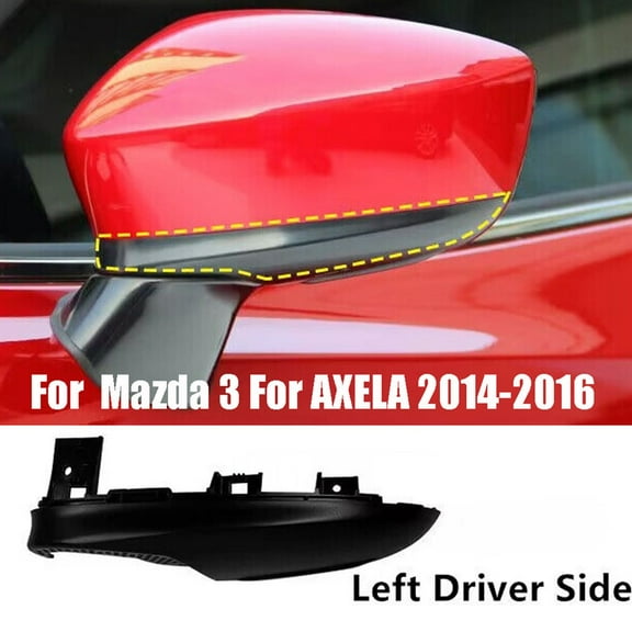 Mirror Base Cover Direct Replacement Left Driver Side Rearview Mirror Base Plate Cover for Mazda 3 Axela 2014 2016