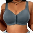 thumbnail image 5 of Feancey Plus Size Bras for Women Front Closure Everyday Brassiere Anti-Sagging High Support Wireless Bras Wide Strap Casual Full Coverage Bra Blue 4XL, 5 of 9