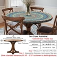 thumbnail image 2 of Boho Vinyl Round Tablecloth Waterproof Fitted Table Cloth Summer Fall Outdoor Circle Cover for 36-44" Tables Kitchen Dining Apartment Essentials Picnic Camping Party Decor Housewarming Gifts, 2 of 4