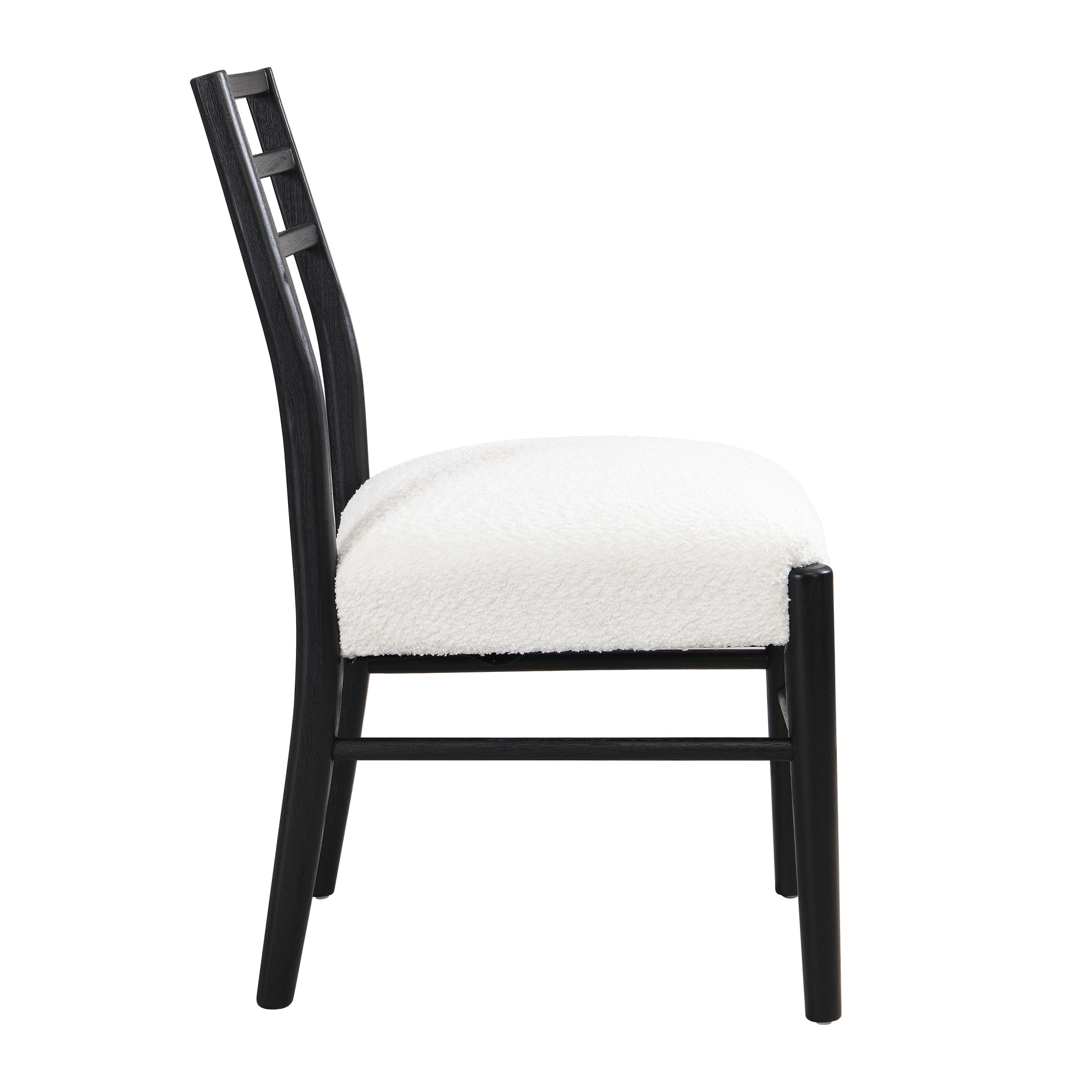 Farmhouse Upholstered Dining Chairs with Rubberwood Frame, Beige and Black - Set of 2