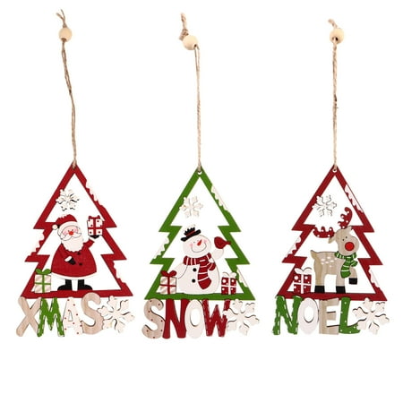 

1 Set 3 Pcs Christmas Tree Pendants Hollowed Painted Decors (Assorted Color)