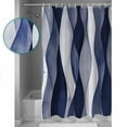 thumbnail image 4 of Blue Ripple Shower Curtain, 36" x 72", Abstract Gradient Watercolor Modern Waterproof Bathroom Curtain Washable Shower Curtain Set with 12 Hooks, 4 of 6