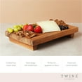 thumbnail image 3 of Twine Acacia Wood Footed Serving Board for Home Kitchen Decor, Riser Tray, 3 of 7