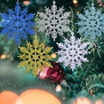 thumbnail image 2 of UDIYO 6Pcs 10cm DIY Artificial Glitter Snowflake Hanging Ornaments Xmas Tree Decor, 2 of 7
