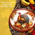 thumbnail image 3 of ceiba tree 24ITSC&nbsp;PCS Thanksgiving Fall Oval Paper Plates Traditional Vintage Turkey Disposable Party Supplies 10" x 12" Table Tableware Decor Decorations, 3 of 3