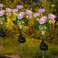 thumbnail image 7 of Solar Peony Flower Light, Solar Powered Garden Light with Silk Flowers, Waterproof Outdoor Decoration Light, Automatic Solar Light for Patio Garden （Pink）, 7 of 7