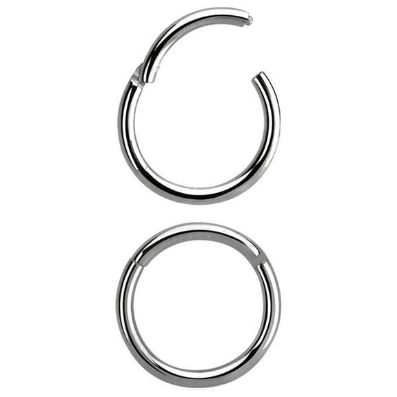 Hinged Segment hoop ring Titanium polished 18G for ear lips nose septum and more