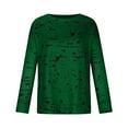 thumbnail image 4 of Ichuanyi Fall Tops for Women 2023 Fashion Women Print Long Sleeve Comfortable Breathable O-Neck Shirt Tops, 4 of 7