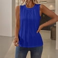 thumbnail image 4 of LWavelet Women's Square Neck Pleated Sleeveless Blouse – Flowy Casual Summer Top Blue M, 4 of 6