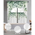 thumbnail image 3 of Green Eucalyptus Leaf Kitchen Curtains Sets 24 Inch Length with Valance, Spring Natural Botanical Vines Swag Valances and Tiers Curtain Set Drapes Swag Curtains for Living Room, Bathroom, Bedroom, 3 of 6
