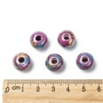 thumbnail image 4 of Handmade Porcelain European Beads Large Hole Beads Pearlized Rondelle Orchid 12x9mm Hole: 4mm, 4 of 7