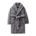 thumbnail image 1 of Sonducket Bata de noche para niños Terciopelo Coral Invierno Cálido Clima frío Pijama para niños Ropa de dormir de manga larga Suave Cómodo Pijama Gris, 1 of 6