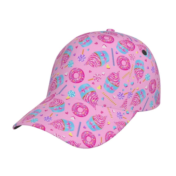 Rateoe Donuts Pattern Men’s Baseball Cap – Adjustable Curved Brim Hat, Soft Cotton Sports Cap for Outdoor, Casual, and Everyday Wear, Comfortable & Breathable