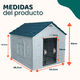 thumbnail image 3 of Casa para Perro Grande MascoAmigo con Puerta Metálica Térmica 98x82x84 cm Azul, 3 of 7