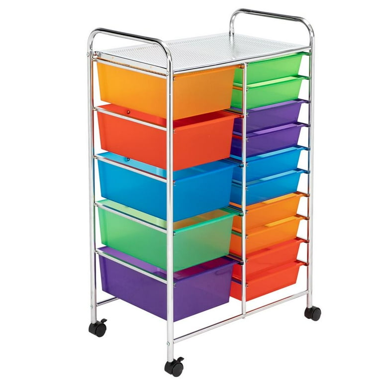 15 Drawers Rolling Storage Cart Organizer – Quick Ship Office