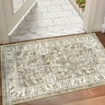 thumbnail image 6 of MJIAexp 2'x3' Moroccan Bedroom Rug Washable Vintage Boho Area Rug Non-Slip Accent Throw Rug Stain Resistant Floor Carpet for Kitchen Entryway Bathroom Living Room Office Floral Beige, 6 of 9