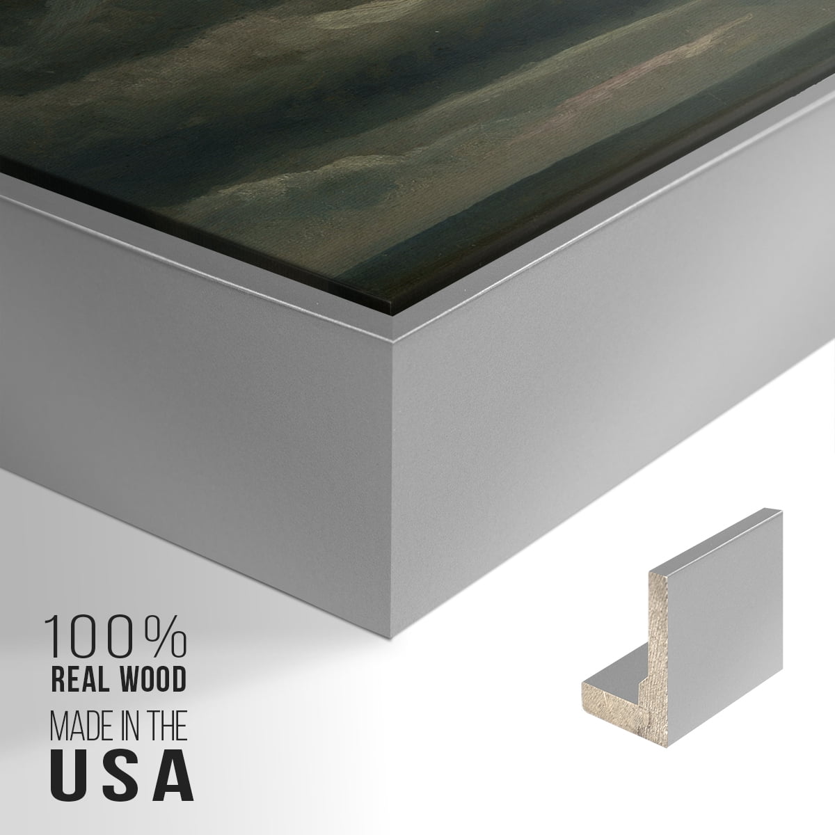 Vintage Landscape-CCXXXVII By Wexford Home Framed in Silver Wood Gallery Wrapped Canvas 25 in. x 37 in.