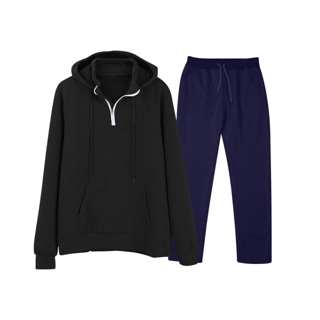Gspmoly Mens Tshirts, Men'S Casual Oversize Solid Color Drawstring Trouser Long Sleeve Hooded Set Summer Tops Deals