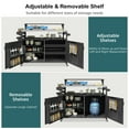 thumbnail image 6 of 53.3" Outdoor Kitchen Island with Raised Shelf, Solid Wood Storage Cabinet with Stainless Steel Top, Outdoor Rolling Grill Cart with Internal Storage Rack, Adjustable Shelf, 6 of 9
