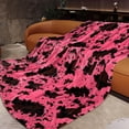 thumbnail image 1 of Hot Pink Blanket Queen Size E tra Large Lightweight Soft Warm Cow Print Fleece Throw for Couch Bed Bedroom Living Room Home Decorches 50"x60", 1 of 6