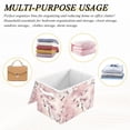 thumbnail image 7 of Pink Beautiful Flowers Large Storage Bins with Linen Collapsible Lid Storage Box 16.7 x 12.6 x 11.8in, 7 of 7