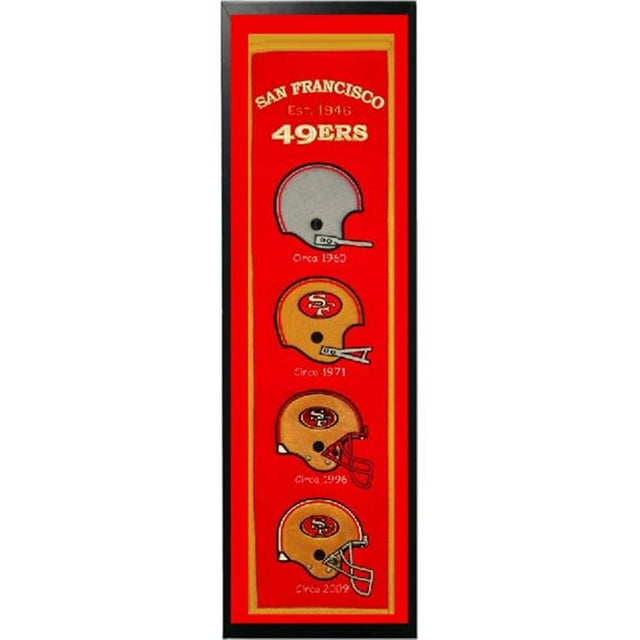 Encore Select 109-91 San Francisco 49ers Logo History Felt Banner - 14 x 37 in.