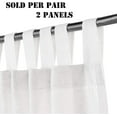 thumbnail image 6 of Linen Curtains Natural Linen Blended Curtains Tab Top Window Treatments Panels Drapes for Living Room / Bedroom, Elegant Energy Efficient Light Filtering Curtains (Set of 2, 52" x 108"，Pure White), 6 of 8