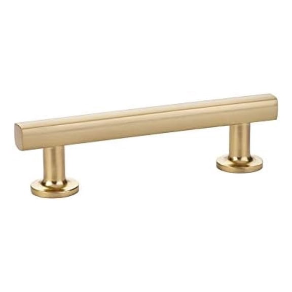 Cabinet Pulls 4 Inch Brass - Kitchen Drawer Pulls Handles - Modern Furniture Hardware - Solid Brass Cabinet Hardware - 4" Center Hole Pulls