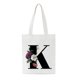 thumbnail image 1 of Bolsa de asas con inicial personalizada Regalo de acuarela floral para su carta Bolsa de tela Wmkox8yii HFSH63, 1 of 1